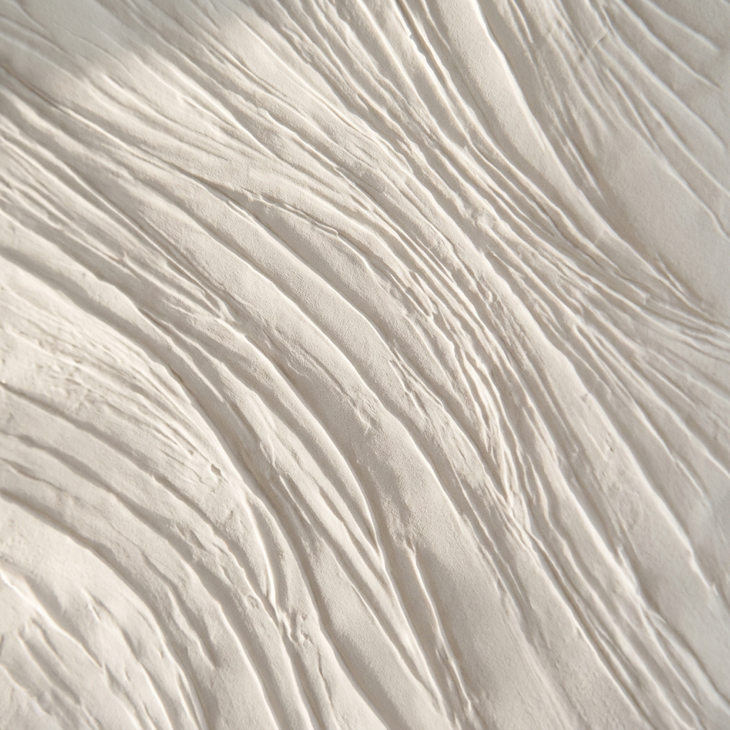 Close-up interpretation of the ivory sculptural currents of CONFRONTATION
